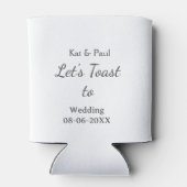 Let's toast to wedding add name date simple couple blikjeskoeler (Achterkant)