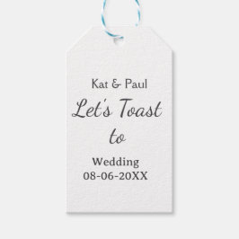 Let's toast to wedding add name date simple couple cadeaulabel
