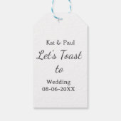 Let's toast to wedding add name date simple couple cadeaulabel (Achterkant)