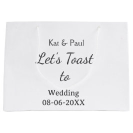 Let's toast to wedding add name date simple couple groot cadeauzakje