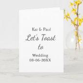 Let's toast to wedding add name date simple couple kaart (Gele Bloem)