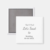 Let's toast to wedding add name date simple couple magneet (Voorkant / Achterkant)