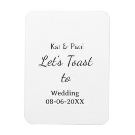 Let's toast to wedding add name date simple couple magneet