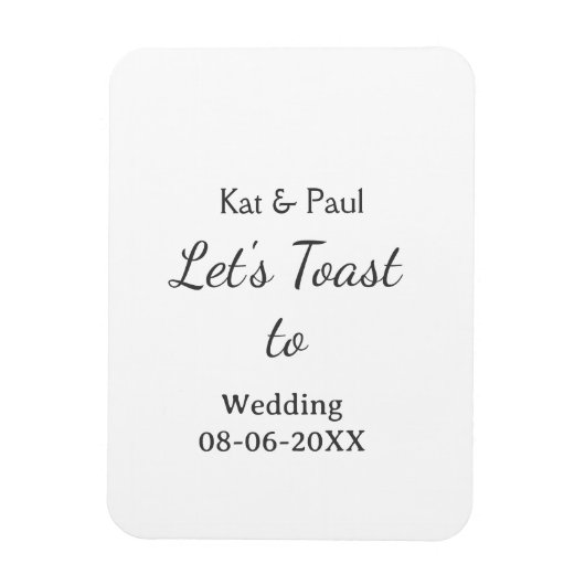 Let's toast to wedding add name date simple couple magneet (Verticaal)