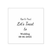 Let's toast to wedding add name date simple couple rubberstempel (Afrduk)