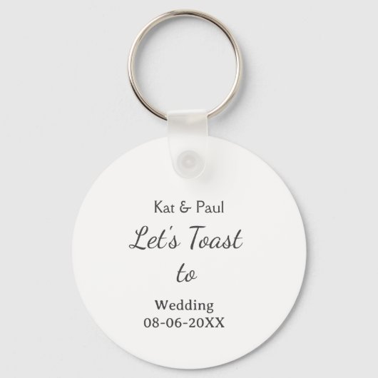 Let's toast to wedding add name date simple couple sleutelhanger (Voorkant)