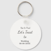 Let's toast to wedding add name date simple couple sleutelhanger (Achterkant)