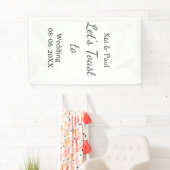 Let's toast to wedding add name date simple couple spandoek (Insitu)