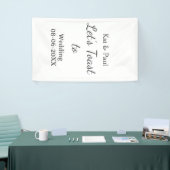Let's toast to wedding add name date simple couple spandoek (Beurs)
