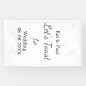 Let's toast to wedding add name date simple couple spandoek (Horizontaal)