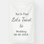 Let's toast to wedding add name date simple couple spandoek (Verticaal)