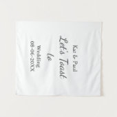 Let's toast to wedding add name date simple couple wandkleed (Voorkant (horizontaal))