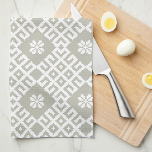 Lets traditioneel continu patroonweefsel theedoek (Quarter Fold)