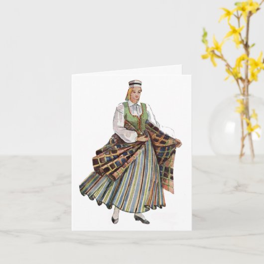 Lets traditioneel kostuum kaart (Gele Bloem)