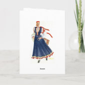 Lets traditioneel kostuumwenskaart kaart (Achterkant)