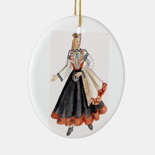 Lets traditionele kostuumversieringen keramisch ornament (Rechts)