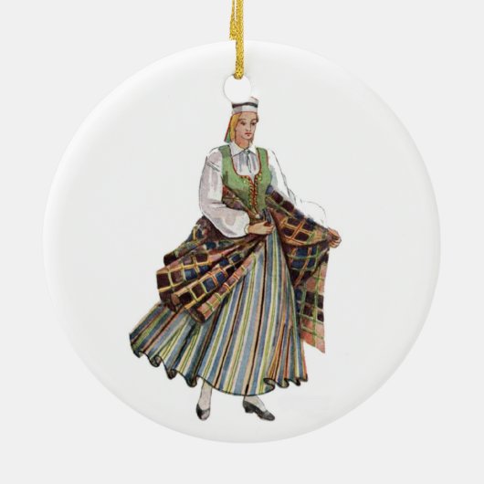 Lets traditionele kostuumversieringen keramisch ornament (Achterkant)