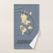 Let's travel the world illustration bad handdoek (Handdoek)