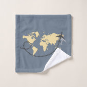 Let's travel the world illustration bad handdoek (Wasdoekje)