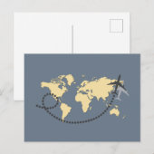 Let's travel the world illustration briefkaart (Voorkant / Achterkant)