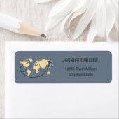 Let's travel the world illustration etiket (Insitu)