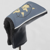 Let's travel the world illustration golfheadcover (3/4 voorkant)