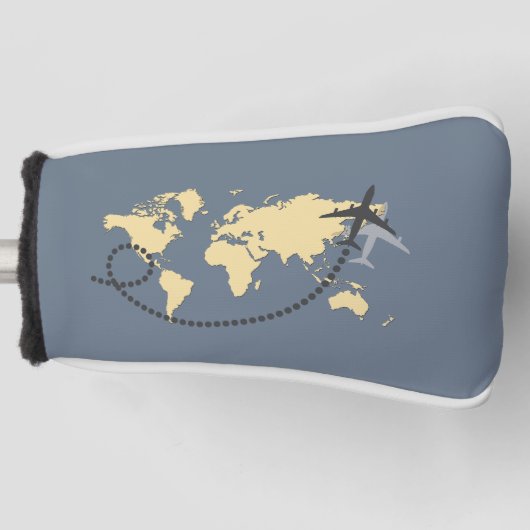 Let's travel the world illustration golfheadcover (Voorkant)