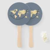 Let's travel the world illustration handwaaier (Voorkant en achterkant)