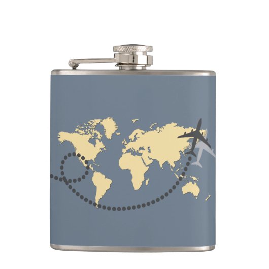 Let's travel the world illustration heupfles (Voorkant)