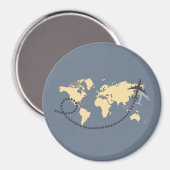 Let's travel the world illustration magneet (Voorkant / Achterkant)
