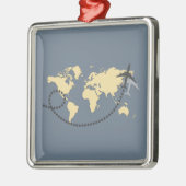 Let's travel the world illustration metalen ornament (Links)