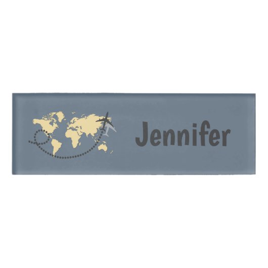 Let's travel the world illustration naambadge (Voorkant)