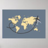 Let's travel the world illustration poster (Voorkant)