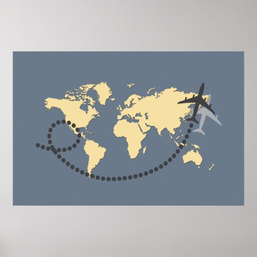 Let's travel the world illustration poster (Voorkant)