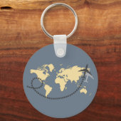 Let's travel the world illustration sleutelhanger (Voorkant)