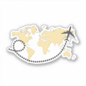 Let's travel the world illustration sticker (Voorkant)