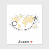Let's travel the world illustration sticker (Vel)