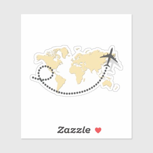 Let's travel the world illustration sticker (Vel)