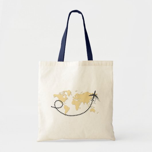 Let's travel the world illustration tote bag (Voorkant)