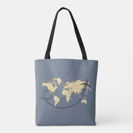 Let's travel the world illustration tote bag (Achterkant)