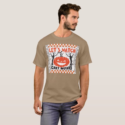LETS WATCH SCaRY MOVIES funny halloween T-shirt (Voorkant volledig)