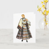 Lets wenskaart van traditionele kostuums kaart (Gele Bloem)