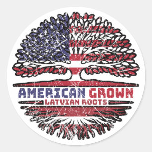 Letse Amerikaanse Amerikaanse Amerikaanse Amerikaa Ronde Sticker