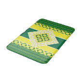 Letse folk geel groen geometrisch Medallion Badmat (Gekanteld)