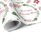 Letse kerst met Merry, Priecīgus Ziemassvētkus Cadeaupapier (Rol Hoek)