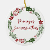 Letse kerst met Merry, Priecīgus Ziemassvētkus Keramisch Ornament (Voorkant)