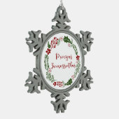 Letse kerst met Merry, Priecīgus Ziemassvētkus Tin Sneeuwvlok Ornament (Links)
