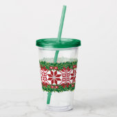 Letse kerststerren acryl drinkbeker (Achterkant)