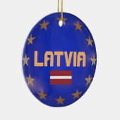 Letse kerstversiering Europese Unie Keramisch Ornament (Rechts)