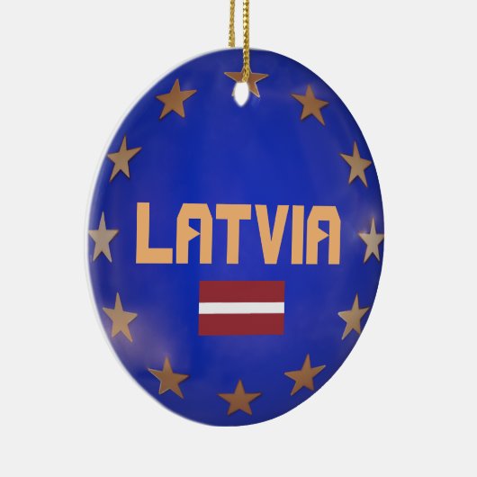 Letse kerstversiering Europese Unie Keramisch Ornament (Rechts)